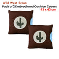 Wild West Embroidered Cushion Covers Pack of 2, 43 x 43 cm, Polyester Cotton - SuperSaverAU - view 2