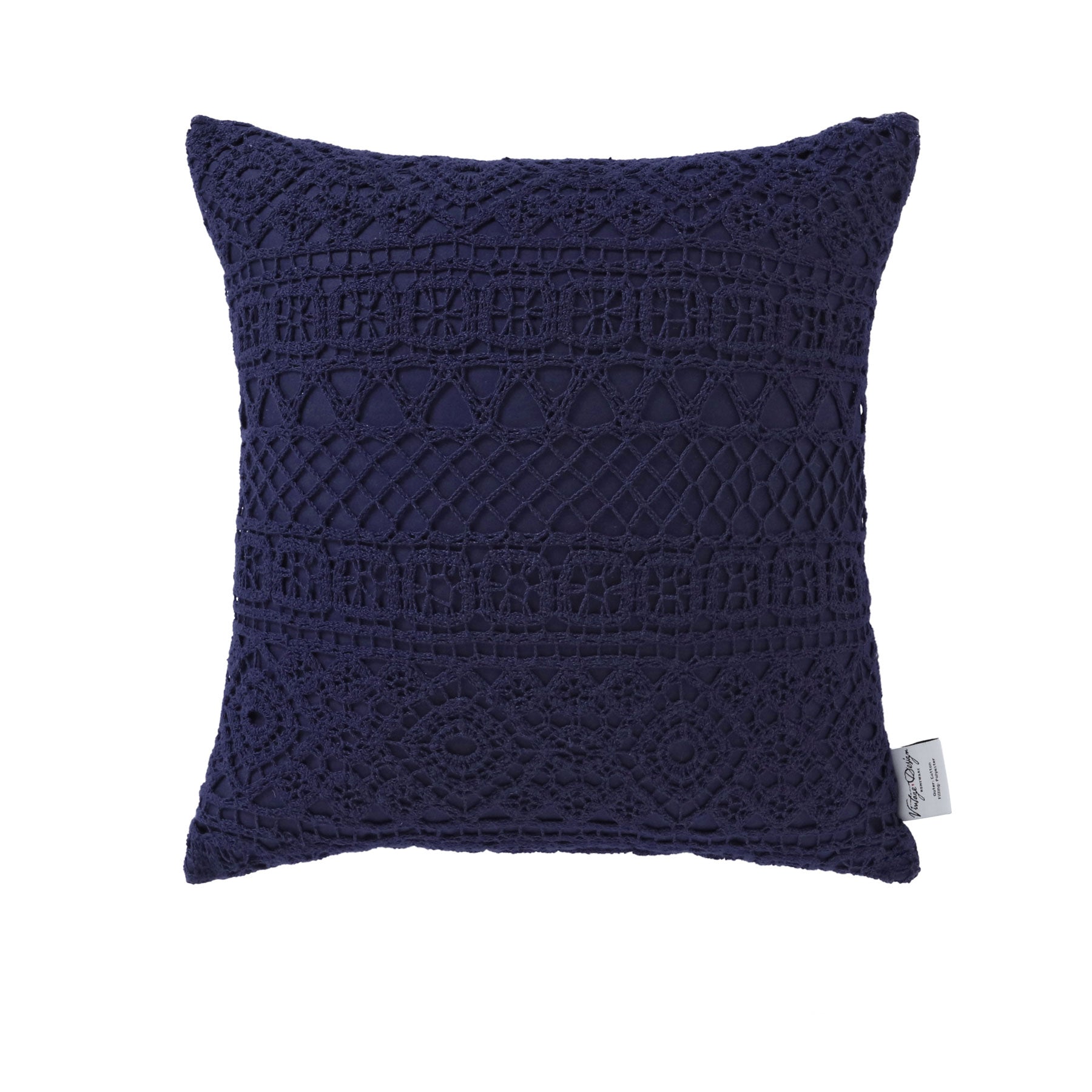 Vintage Design Homewares Tenille Cotton Lace Cushion Cover 45 x 45 cm - SuperSaverAU - view 1
