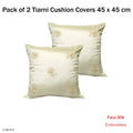 Accessorize Set of 2 Cushion Covers 45 x 45 cm Floral Embroidery Faux Silk - SuperSaverAU - view 2