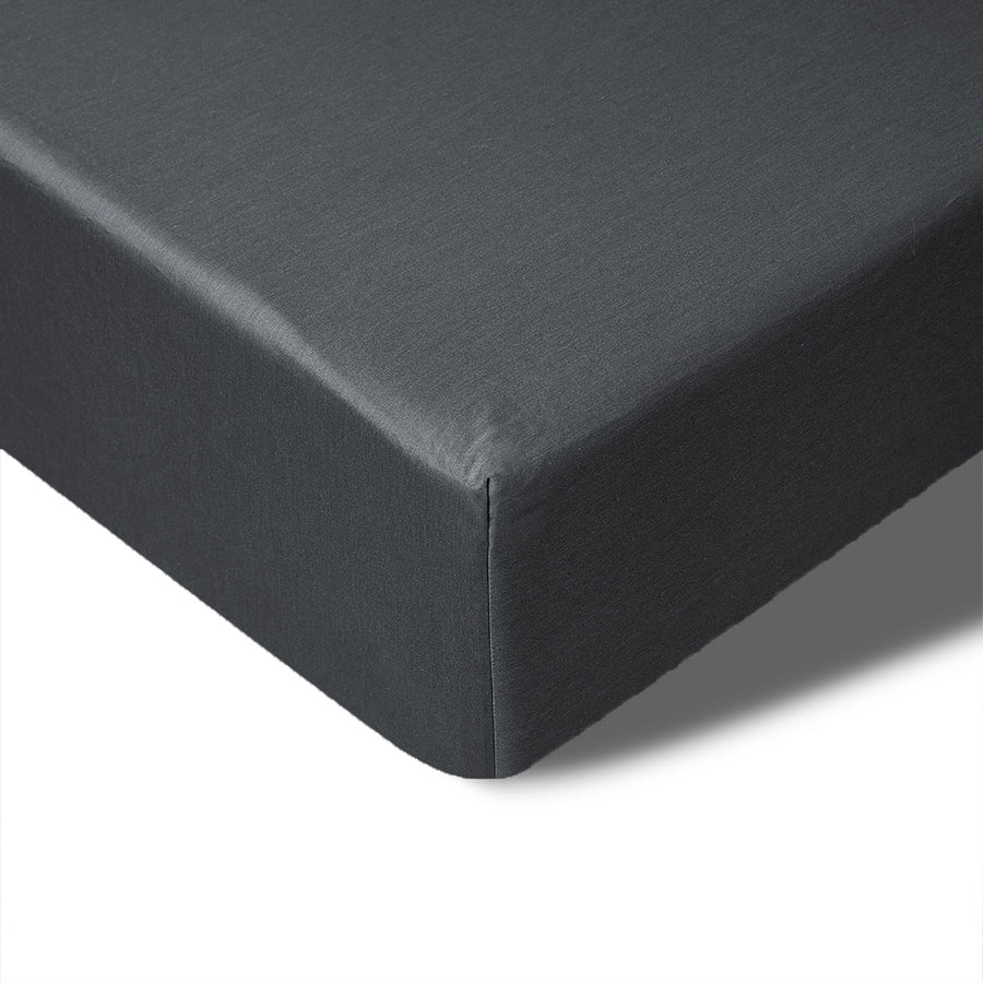 Accessorize 400TC Charcoal Bamboo Cotton Fitted Sheet 40cm Wall Double - SuperSaverAU - view 1