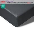 Accessorize 400TC Charcoal Bamboo Cotton Fitted Sheet 40cm Wall - Single - SuperSaverAU - view 2