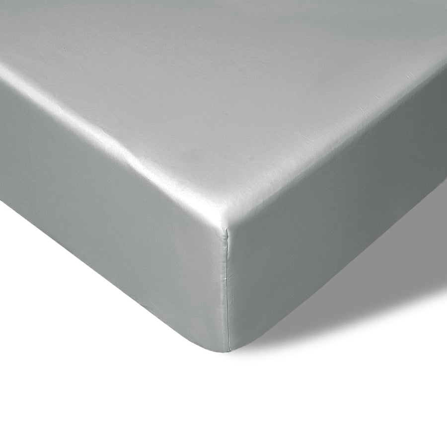 Accessorize 400TC Bamboo Cotton Fitted Sheet 40cm Wall - Grey Queen