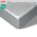Accessorize 400TC Bamboo Cotton Fitted Sheet 40cm Wall - Grey Queen