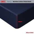 Accessorize 400TC Navy Bamboo Cotton Fitted Sheet 40cm Wall King - SuperSaverAU - view 2