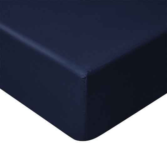 Accessorize 400TC Navy Bamboo Cotton Fitted Sheet - Single Size