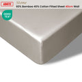 Accessorize 400TC Bamboo Cotton Fitted Sheet 40cm Wall - Stone Queen