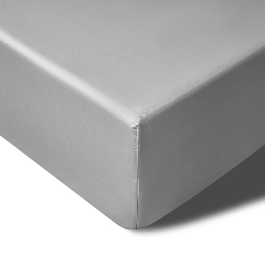 Accessorize 400TC Grey Bamboo Cotton Fitted Sheet 50cm Wall Queen