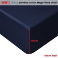 Accessorize Navy Bamboo Cotton Mega Fitted Sheet 50cm Wall King - SuperSaverAU - view 2