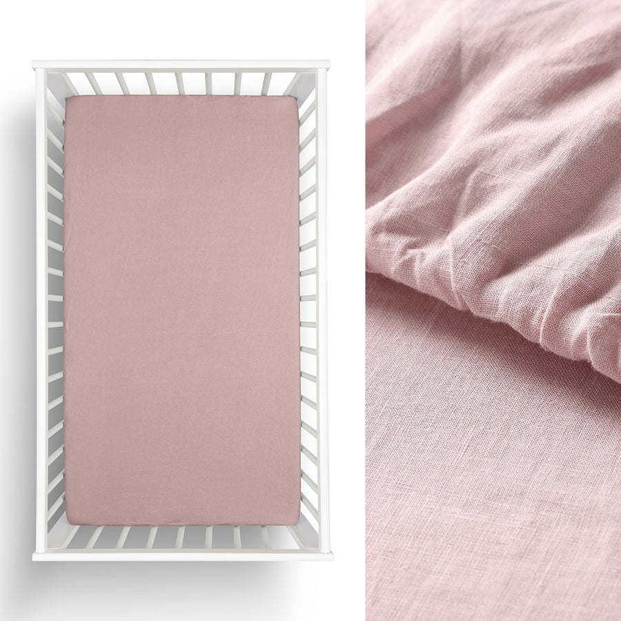 Little Gem Twin Pack Pale Mauve Hemp Cot Fitted Sheet 77 x 135 + 20cm - SuperSaverAU - view 1