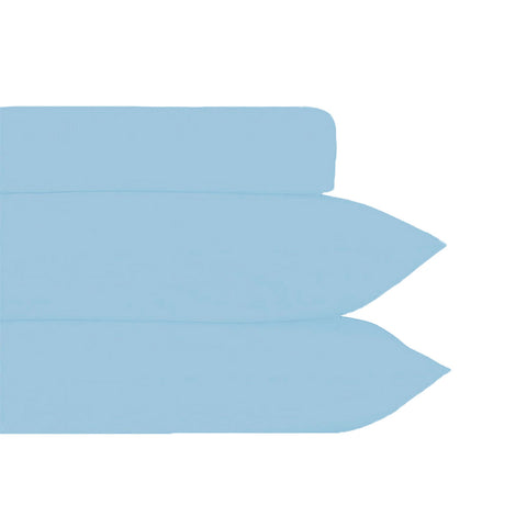 Premium Polyester Cotton Fitted Sheet Combo Set - Blue, Double