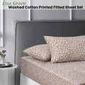 Accessorize Lisa Green Washed Cotton Printed Fitted Sheet Set King - Floral Design - SuperSaverAU - view 2