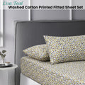 Accessorize Lisa Teal Washed Cotton Floral Fitted Sheet Set King - SuperSaverAU - view 2