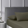 Accessorize Caramel Washed Cotton Fitted Sheet Set - Single, 180 Thread Count, Solid Colour - SuperSaverAU - view 1