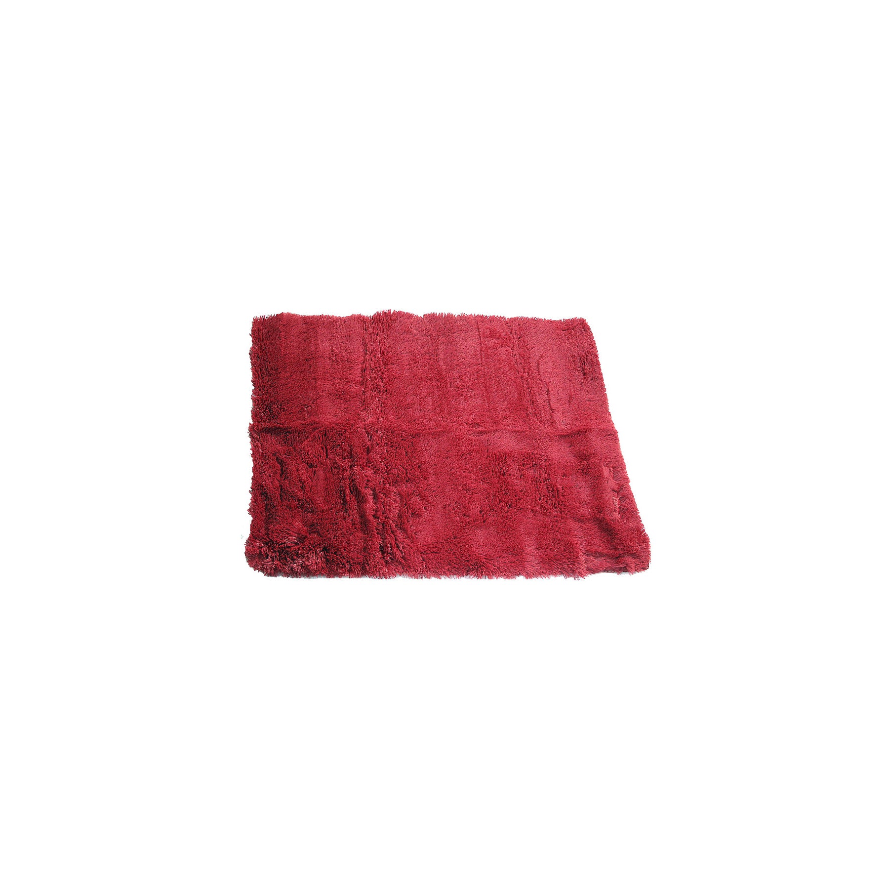 Burgundy Faux Fur Floor Rug - Extra Long Pile, Round 80cm, Rectangle 75x100cm - SuperSaverAU - view 1
