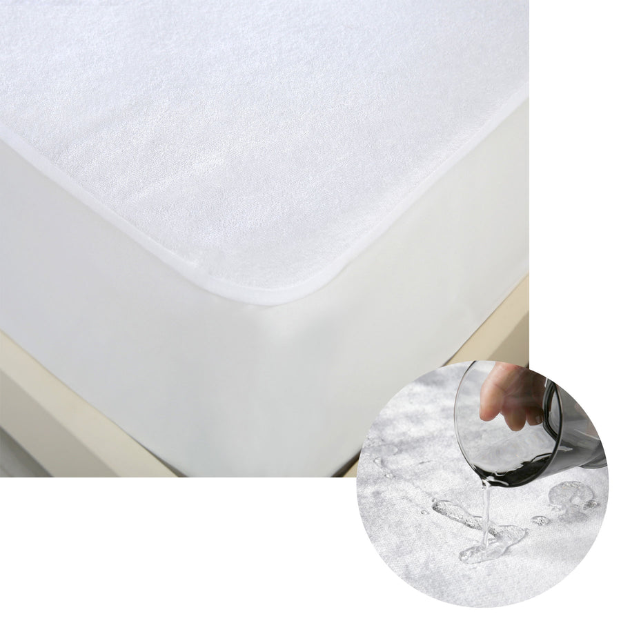 Accessorize Cotton Top Waterproof Mattress Protector King Single 40cm Wall - SuperSaverAU - view 1