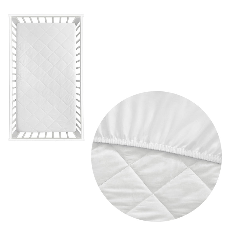 Little Gem 100% Cotton Quilted Cot Mattress Protector 131 x 69cm - SuperSaverAU - view 1