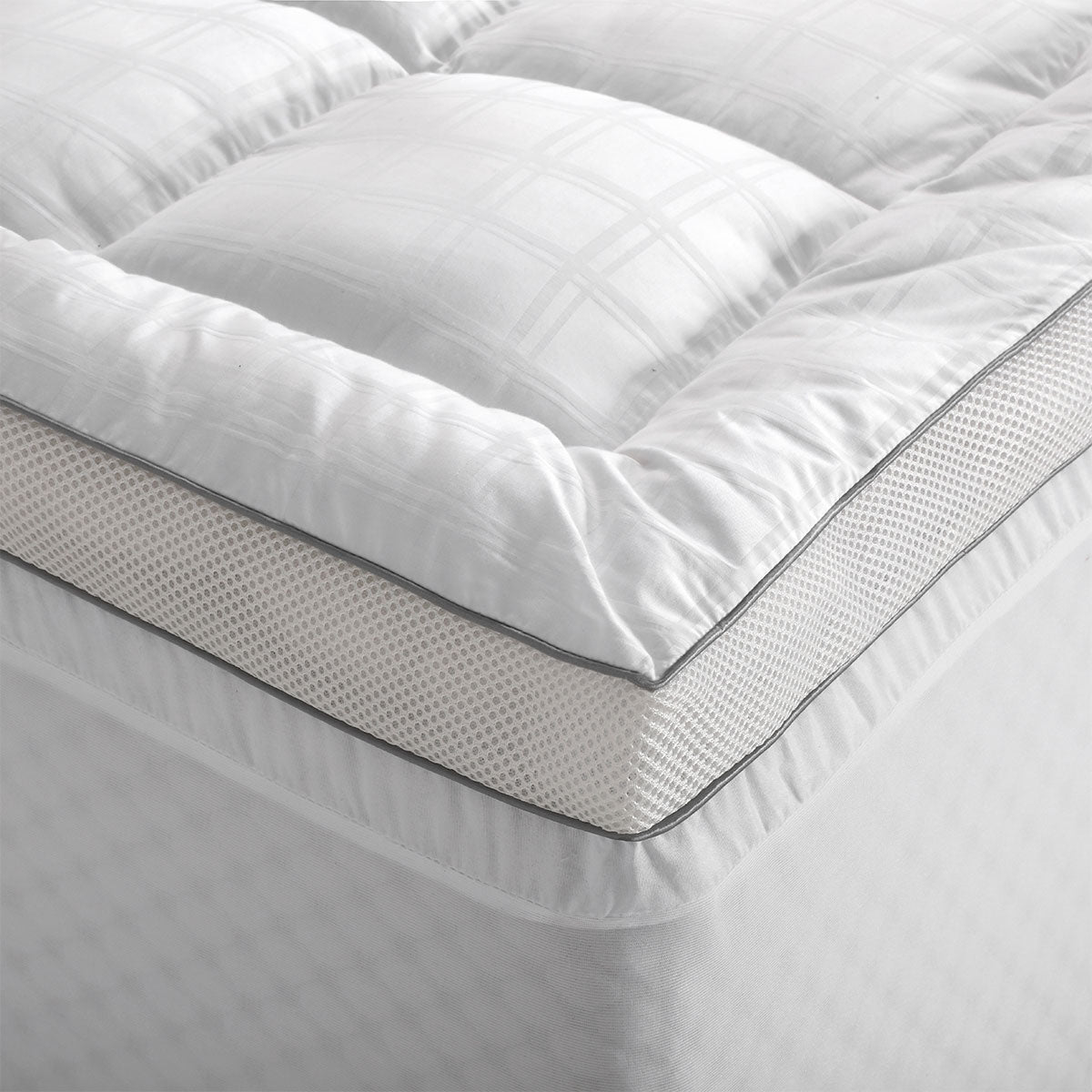 Accessorize Deluxe Hotel Mattress Topper 375TC Double - Cotton & Polyester Fill - SuperSaverAU - view 1