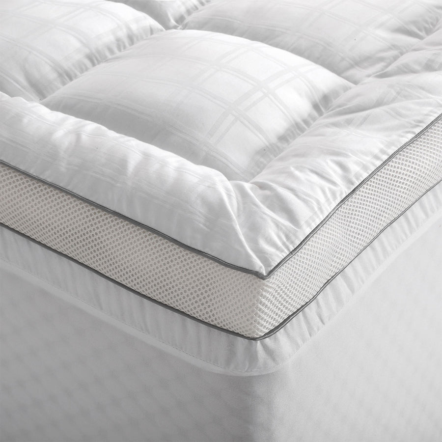Accessorize Deluxe Hotel Mattress Topper 375TC Double - Cotton & Polyester Fill - SuperSaverAU - view 1