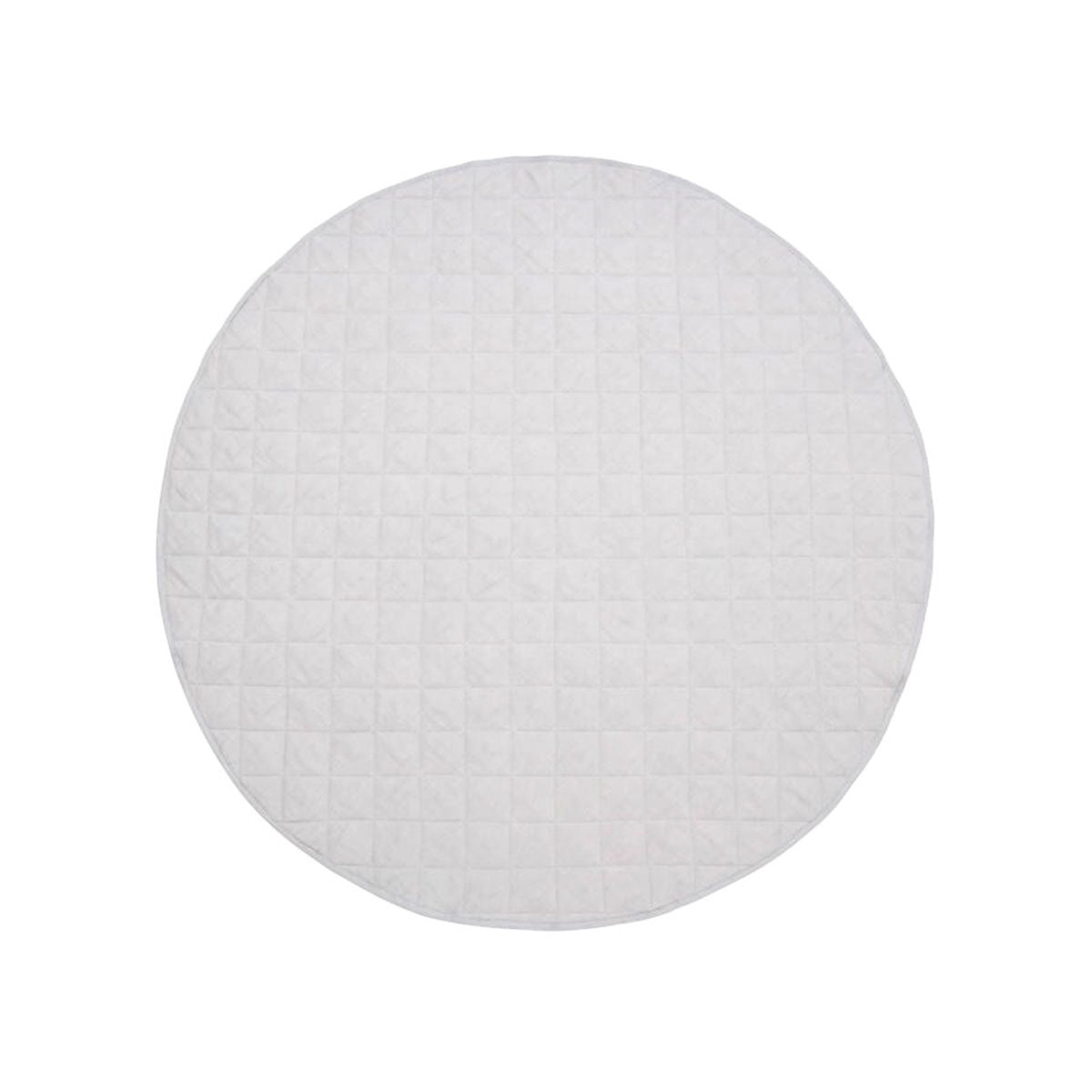 Little Gem Round Linen Cotton Baby Play Mat Silver 130cm Diameter - Quilted, Machine Washable - SuperSaverAU - view 1