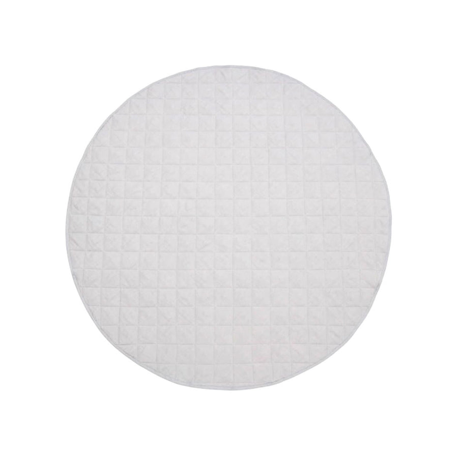 Little Gem Round Linen Cotton Baby Play Mat Silver 130cm Diameter - Quilted, Machine Washable - SuperSaverAU - view 1