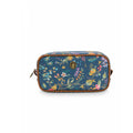 PIP Studio Petites Fleurs Dark Blue PU Leather Small Square Cosmetic Bag with Floral Print - SuperSaverAU - view 1