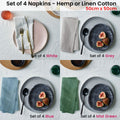 Vintage Design Homewares Set of 4 Napkins Hemp or Linen Cotton 50cm x 50cm - SuperSaverAU - view 2
