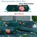 PIP Studio Floral Print Dark Blue Neck Roll Cushion 22x70 cm - SuperSaverAU - view 2