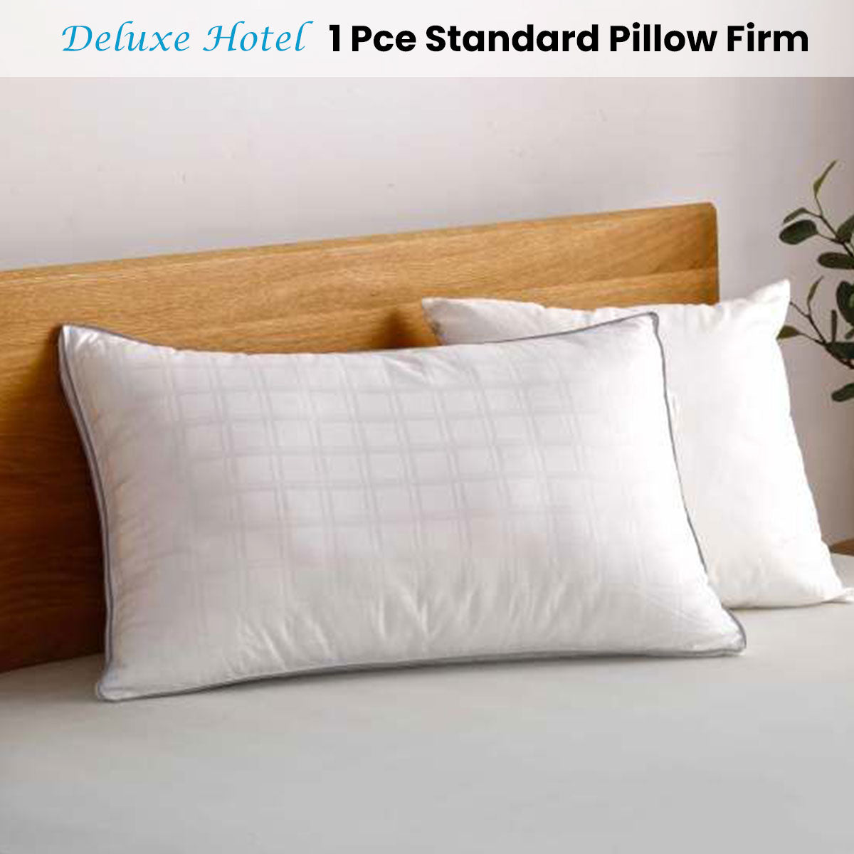 Accessorize Deluxe Hotel Standard Pillow Firm 45 x 70 cm - Cotton, Polyester, Silk - SuperSaverAU - view 2