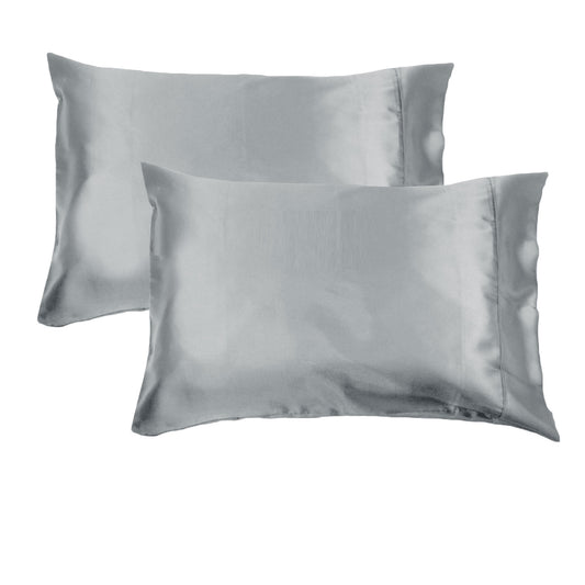 Accessorize Satin Pillowcases 300TC Deluxe Essentials 48x73 cm - Silver