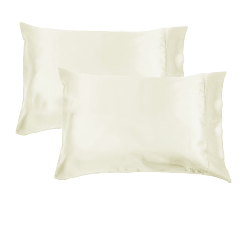 Accessorize Satin Pillowcases 300TC Deluxe Essentials Stone 48 x 73 cm - 2 Pack - SuperSaverAU - view 1