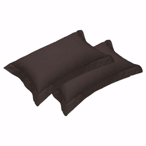 Egyptian Cotton 500TC Tailored Standard Pillowcases 48 x 73 + 5 cm - Chocolate - SuperSaverAU - view 1