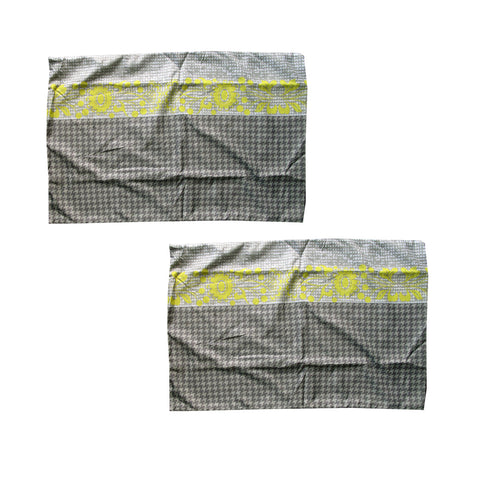 Home Innovations Microfiber Polyester Pillowcases 2-Pack Grey/Green Floral/Geometric 48cm x 73cm - SuperSaverAU - view 1