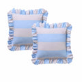 Vintage Design Candy Ruffle Blue Pillowcases - 65 x 65cm - SuperSaverAU - view 1