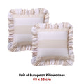 Vintage Design Homewares Candy Ruffle Natural Pillowcases Pair 65 x 65cm - SuperSaverAU - view 2