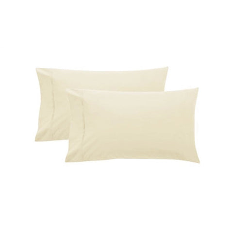 Pure Cotton 250TC Cuffed Standard Pillowcase Pair 48 x 73 cm - Cream - SuperSaverAU - view 1