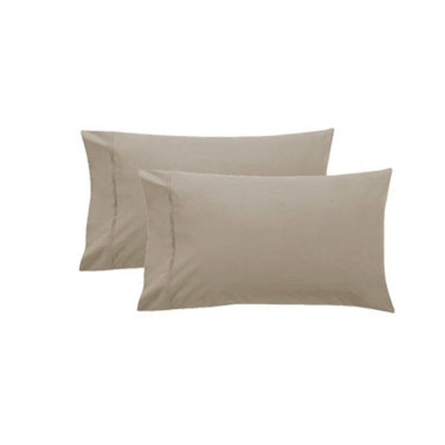 Pure Cotton 250TC Cuffed Standard Pillowcase Pair 48 x 73 cm - Latte - SuperSaverAU - view 1