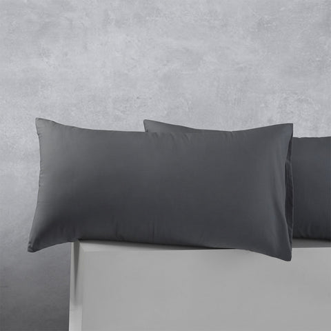Accessorize Cotton Polyester King Pillowcases 50 x 90 cm - Solid Colour Design - SuperSaverAU - view 1