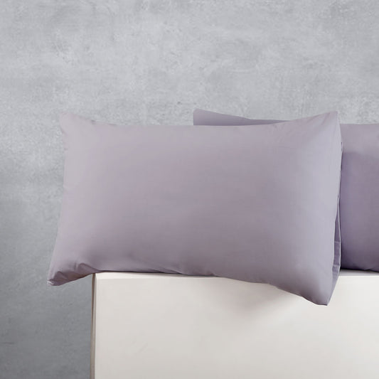 Accessorize Cotton Polyester Standard Pillowcases 48 x 73 cm - Silver, Solid Colour Design