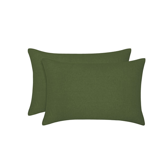 Vintage Design Homewares Olive French Linen Standard Pillowcases 48 x 73cm