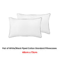 Accessorize Luxury Hotel Bedding 100% Cotton Standard Pillowcases - White/Black Piped - SuperSaverAU - view 2