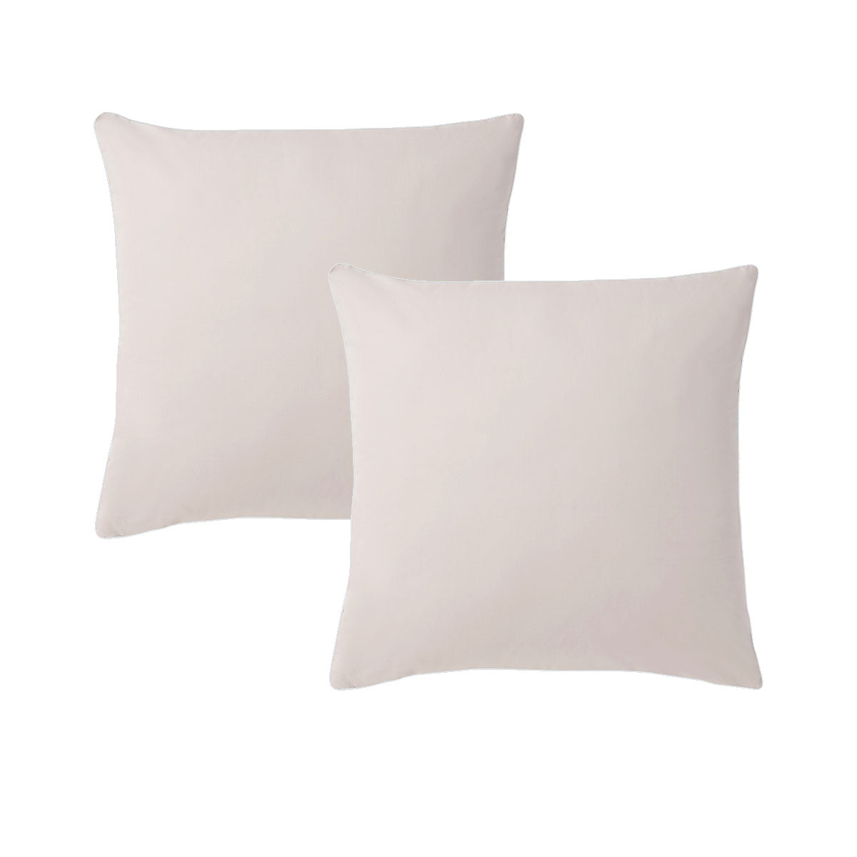 Accessorize White/Natural Piped Deluxe Cotton European Pillowcases 65cm x 65cm - SuperSaverAU - view 1