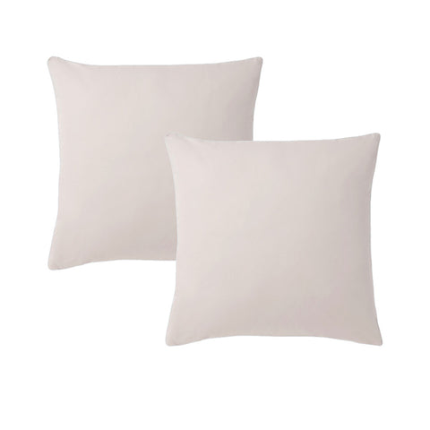 Accessorize White/Natural Piped Deluxe Cotton European Pillowcases 65cm x 65cm - SuperSaverAU - view 1