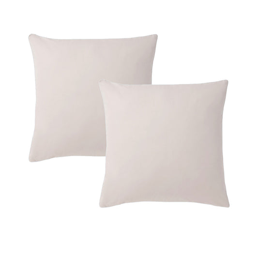 Accessorize White/Natural Piped Deluxe Cotton European Pillowcases 65cm x 65cm
