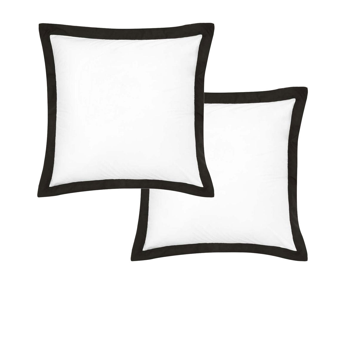 Accessorize Tailored Hotel Deluxe Cotton European Pillowcases - White/Black Pair