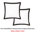 Accessorize Tailored Hotel Deluxe Cotton European Pillowcases - White/Black Pair