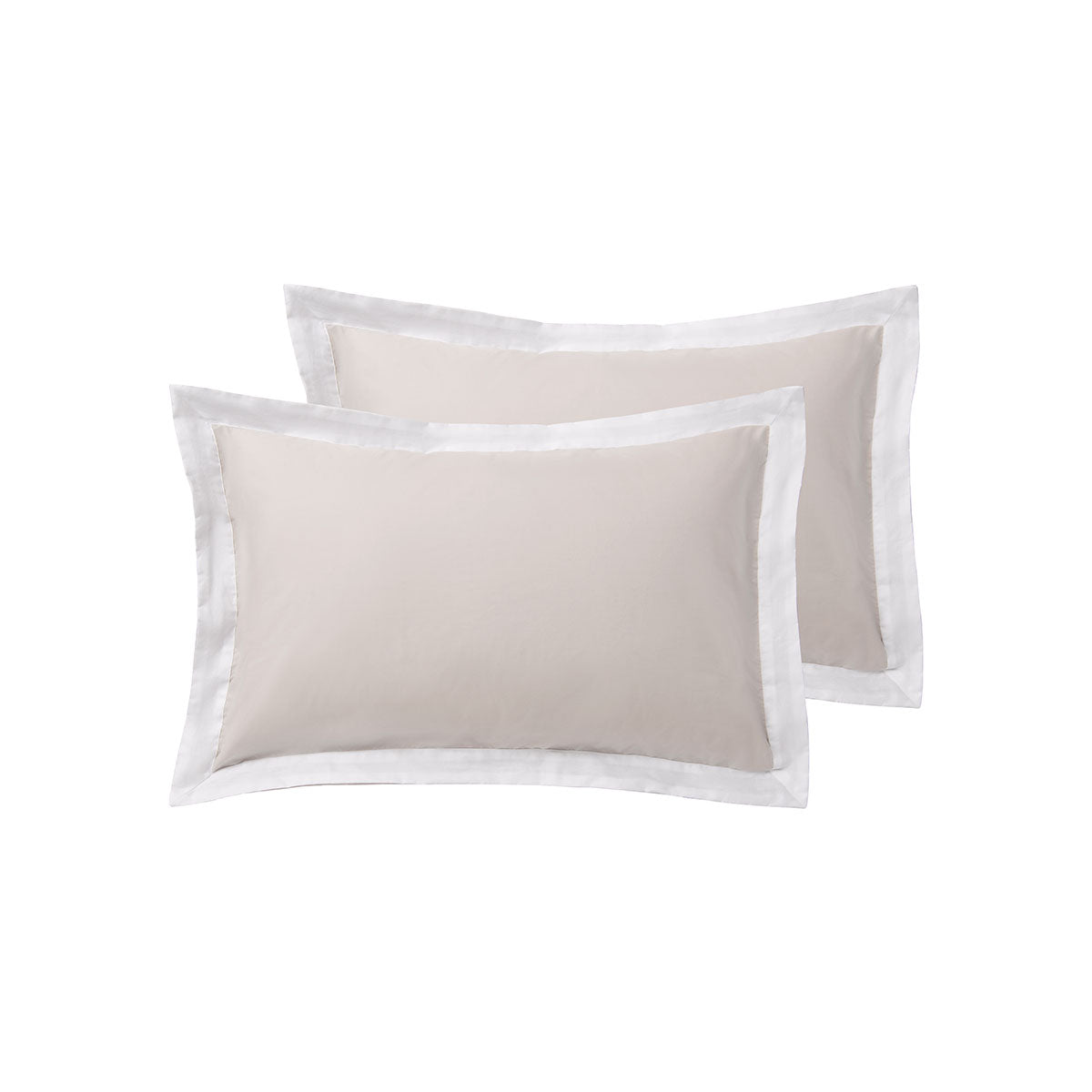 Accessorize White/Natural Tailored Hotel Deluxe Cotton Standard Pillowcases - 2 x 48cm x 73cm - SuperSaverAU - view 1