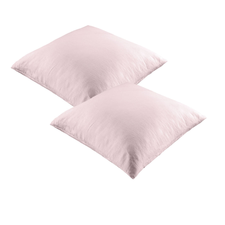 Vintage Design Homewares 100% Linen European Pillowcases Blush 65x65 cm - 2 Pack - SuperSaverAU - view 1