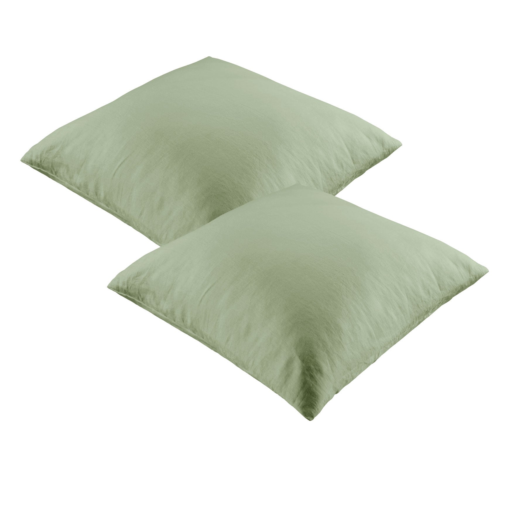 Vintage Design Homewares 100% Linen European Pillowcases Sage 65x65 cm - Set of 2 - SuperSaverAU - view 1
