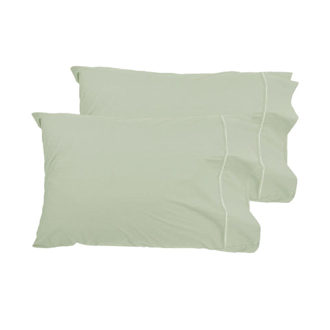 Grand Atelier 400TC Pima Cotton Queen Sized Pillowcases - Fennel, Set of 2 - SuperSaverAU - view 1