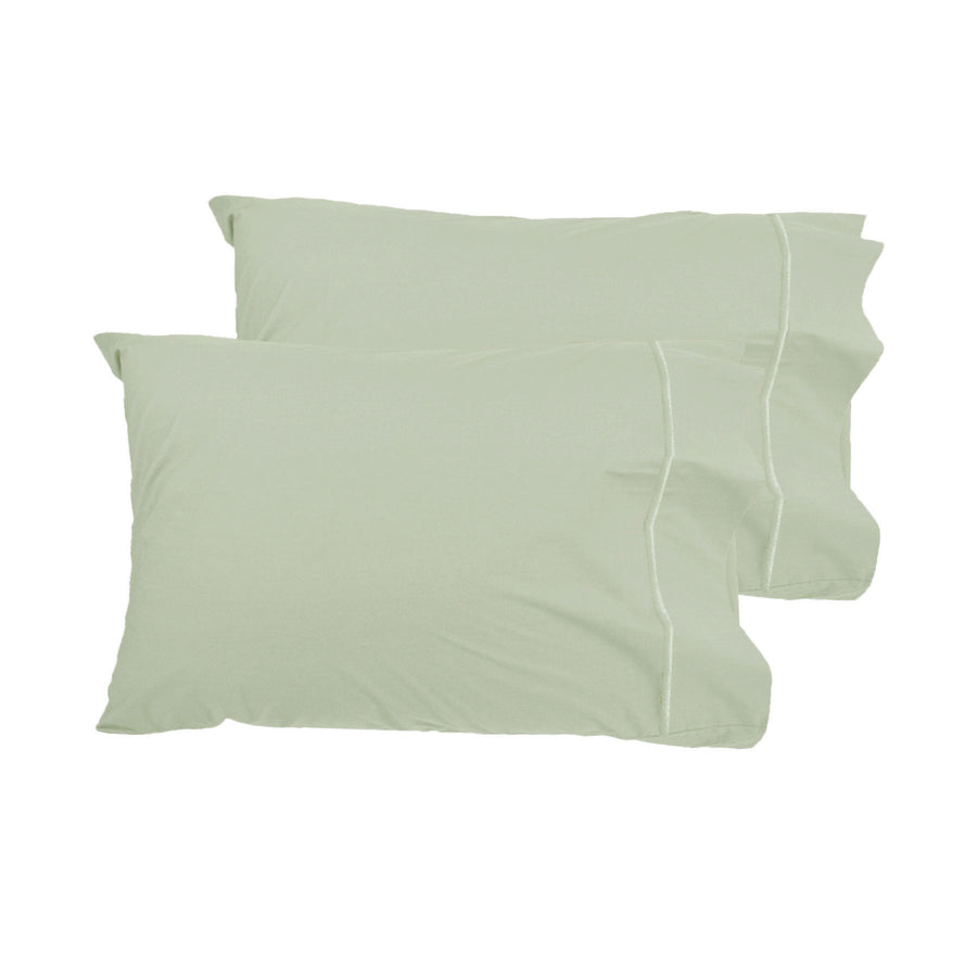Grand Atelier 400TC Pima Cotton Queen Sized Pillowcases - Fennel, Set of 2 - SuperSaverAU - view 1
